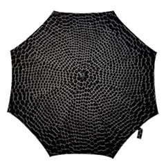 Black White Crocodile Background Hook Handle Umbrellas (medium) by Simbadda