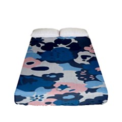 Fabric Wildflower Bluebird Fitted Sheet (full/ Double Size) by Simbadda