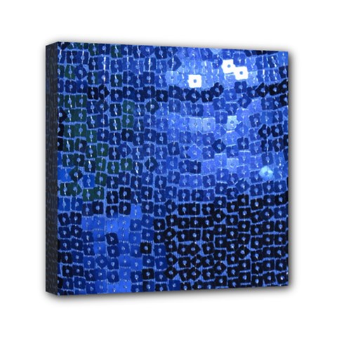 Blue Sequins Mini Canvas 6  X 6  by boho