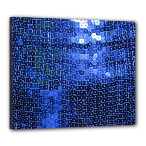 Blue Sequins Canvas 24  X 20  by boho