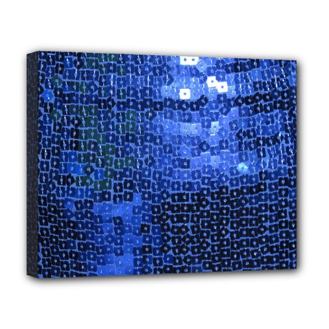 Blue Sequins Deluxe Canvas 20  X 16   by boho