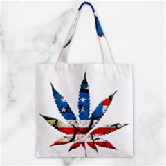 Marijuana Zipper Grocery Tote Bag by boho