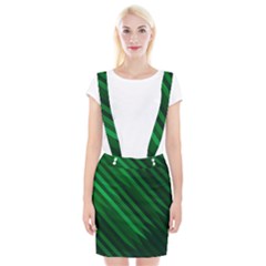 Abstract Blue Stripe Pattern Background Suspender Skirt by Simbadda