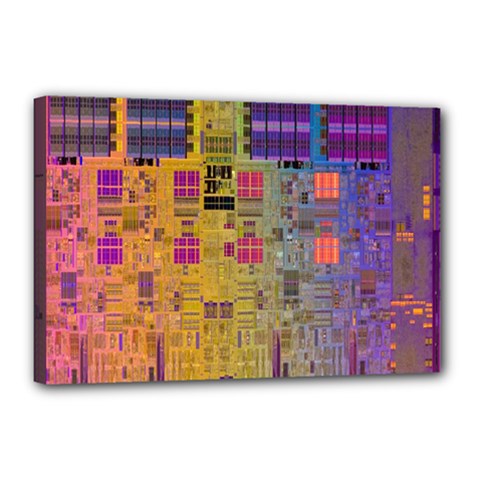 Circuit Board Pattern Lynnfield Die Canvas 18  X 12  by Simbadda