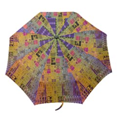Circuit Board Pattern Lynnfield Die Folding Umbrellas by Simbadda