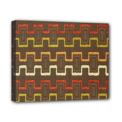 Fabric Texture Vintage Retro 70s Zig Zag Pattern Canvas 10  X 8  by Simbadda