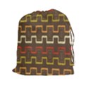 Fabric Texture Vintage Retro 70s Zig Zag Pattern Drawstring Pouches (XXL) View1