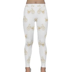 Retro Bicycles Motif Vintage Pattern Classic Yoga Leggings by dflcprintsclothing