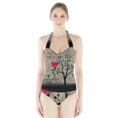 Love Letter Halter Swimsuit by Valentinaart