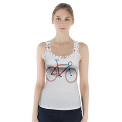 Bicycle Sports Drawing Minimalism Racer Back Sports Top by Simbadda