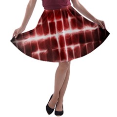 Electric Lines Pattern A-line Skater Skirt by Simbadda