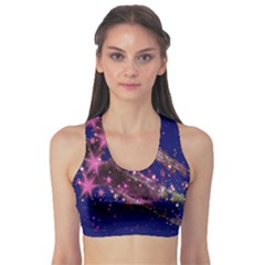 Stars Abstract Shine Spots Lines Sports Bra by Simbadda