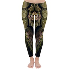 Fractal Abstract Patterns Gold Classic Winter Leggings by Simbadda