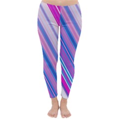 Line Obliquely Pink Classic Winter Leggings by Simbadda