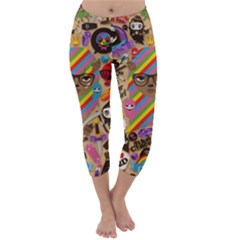 Background Images Colorful Bright Capri Winter Leggings  by Simbadda
