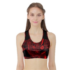 Warrior - Red Sports Bra With Border by Valentinaart