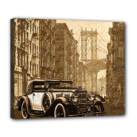 Vintage Old Car Deluxe Canvas 24  X 20   by Valentinaart