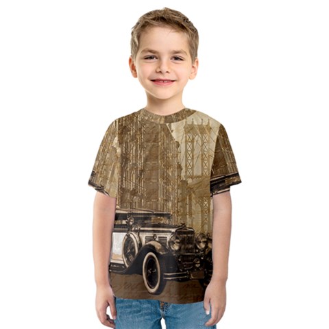 Vintage Old Car Kids  Sport Mesh Tee by Valentinaart