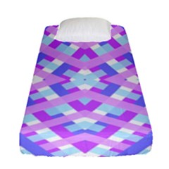 Geometric Gingham Merged Retro Pattern Fitted Sheet (single Size) by Simbadda