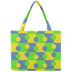 Abric Cotton Bright Blue Lime Mini Tote Bag by Simbadda