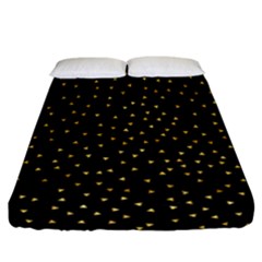 Grunge Retro Pattern Black Triangles Fitted Sheet (california King Size) by Simbadda