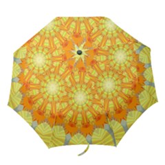 Sunshine Sunny Sun Abstract Yellow Folding Umbrellas by Simbadda