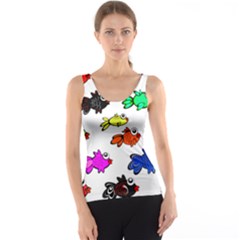 Fishes Marine Life Swimming Water Tank Top by Simbadda