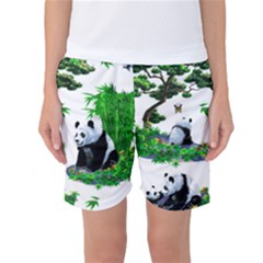 Cute Panda Cartoon Women s Basketball Shorts by Simbadda