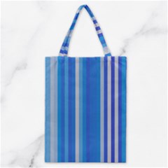 Color Stripes Blue White Pattern Classic Tote Bag by Simbadda