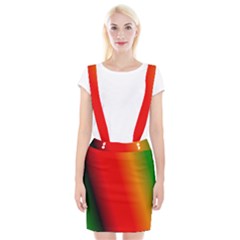 Multi Color Pattern Background Suspender Skirt by Simbadda