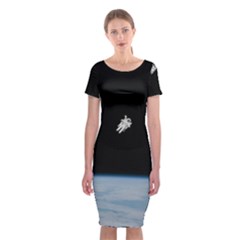 Amazing Stunning Astronaut Amazed Classic Short Sleeve Midi Dress by Simbadda