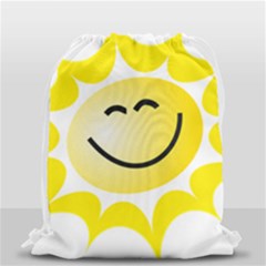 The Sun A Smile The Rays Yellow Drawstring Bag (small) by Simbadda