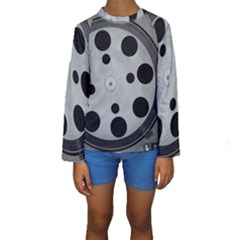Turntable Record System Tones Kids  Long Sleeve Swimwear by Simbadda