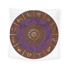 Zodiak Zodiac Sign Metallizer Art Square Tapestry (small) by Simbadda