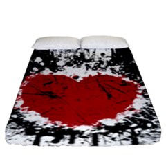 Wings Of Heart Illustration Fitted Sheet (king Size) by TastefulDesigns