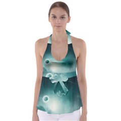 Astronaut Space Travel Gravity Babydoll Tankini Top by Simbadda