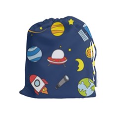 Space Background Design Drawstring Pouches (extra Large) by Simbadda