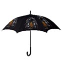 Humor Rocket Ice Cream Funny Astronauts Minimalistic Black Background Hook Handle Umbrellas (Medium) View3
