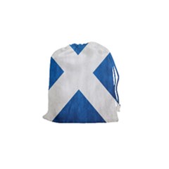 Scotland Flag Surface Texture Color Symbolism Drawstring Pouches (small)  by Simbadda