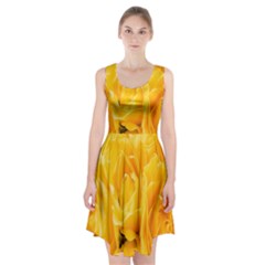 Yellow Neon Flowers Racerback Midi Dress by Simbadda