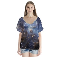 Large Magellanic Cloud Flutter Sleeve Top by SpaceShop