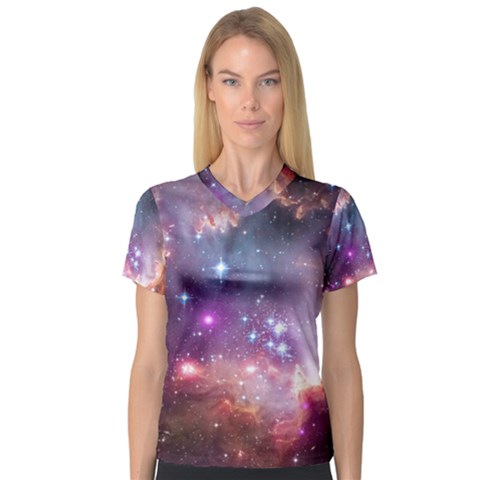 Small Magellanic Cloud Women s V-neck Sport Mesh Tee by SpaceShop