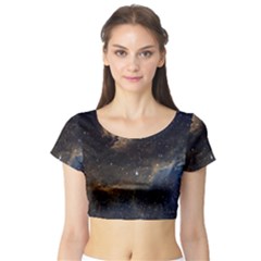 Seagull Nebula Short Sleeve Crop Top (tight Fit) by SpaceShop