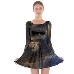 Seagull Nebula Long Sleeve Skater Dress by SpaceShop