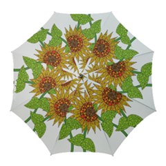 Sunflowers Flower Bloom Nature Golf Umbrellas by Simbadda