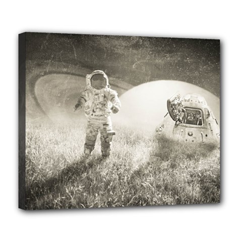 Astronaut Space Travel Space Deluxe Canvas 24  X 20   by Simbadda
