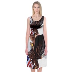 Independence Day United States Midi Sleeveless Dress by Simbadda