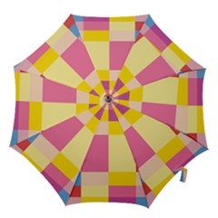Colorful Squares Background Hook Handle Umbrellas (large) by Simbadda