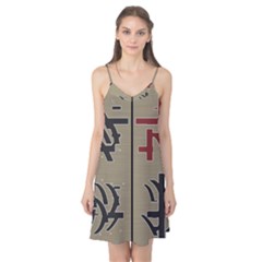 Xia Script On Gray Background Camis Nightgown by Amaryn4rt