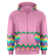 Easter Chevron Pattern Stripes Men s Zipper Hoodie by Amaryn4rt